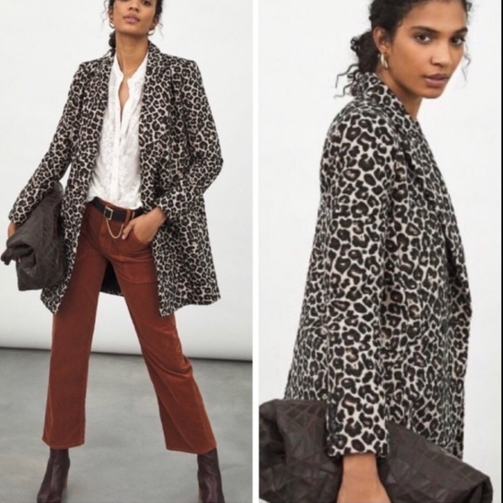 Anthropologie Leopard Print Coat